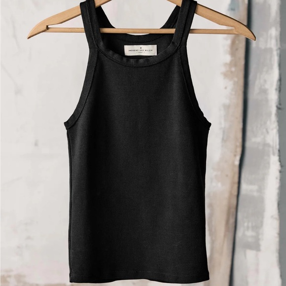 imogene + willie Black Ribbed Racerback Tank - Picture 1 of 6